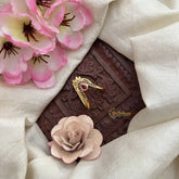 Vriksham Unique Red Green Stone Gold Look Alike Vangi Finger Ring-G20073